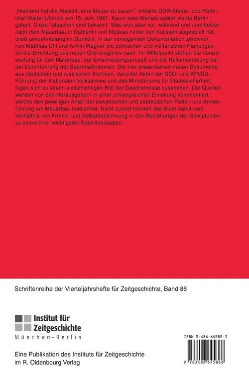 Produktbild: Ulbricht, Chruschtschow und die Mauer