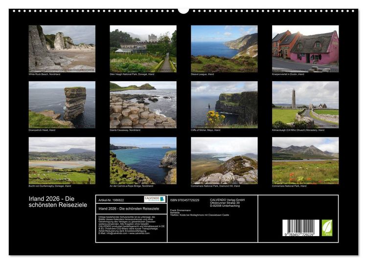 Produktbild: Irland 2026 - Die sch&ouml;nsten Reiseziele (hochwertiger Premium Wandkalender 2026 DIN A2 quer), Kunstdruck in Hochglanz