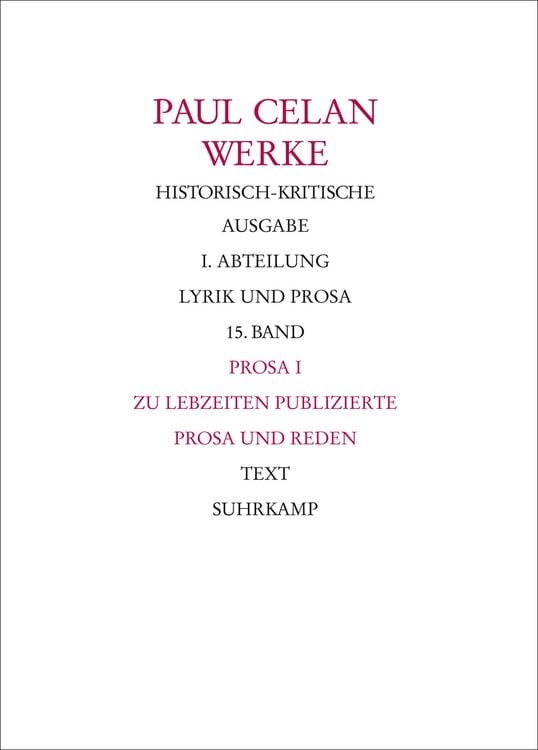 Produktbild: Werke. Historisch-kritische Ausgabe. I. Abteilung: Lyrik und Prosa