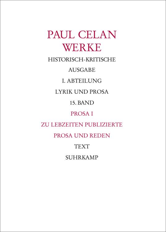 Produktbild: Werke. Historisch-kritische Ausgabe. I. Abteilung: Lyrik und Prosa