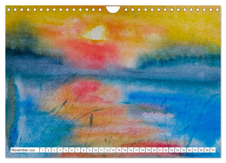 Produktbild: Roland Reiff Aquarelle Himmelslanschaften (Wandkalender 2026 DIN A4 quer), CALVENDO Monatskalender