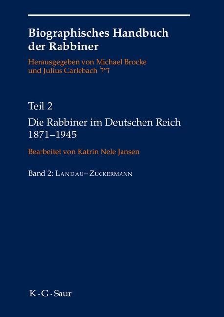 Produktbild: Die Rabbiner im Deutschen Reich 1871-1945