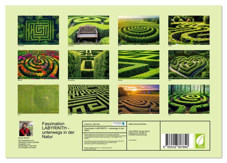 Produktbild: Faszination LABYRINTH - unterwegs in der Natur (Wandkalender 2026 DIN A4 quer), CALVENDO Monatskalender