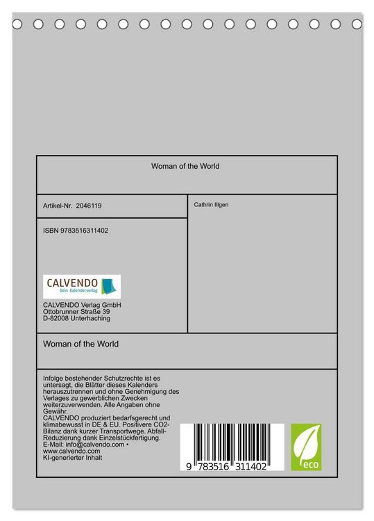 Produktbild: Woman of the World (Tischkalender 2026 DIN A5 hoch), CALVENDO Monatskalender