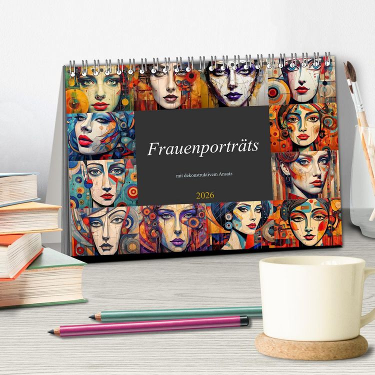 Produktbild: Frauenportr&auml;ts mit dekonstruktivem Ansatz (Tischkalender 2026 DIN A5 quer), CALVENDO Monatskalender