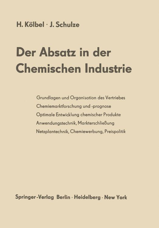 Produktbild: Der Absatz in der Chemischen Industrie