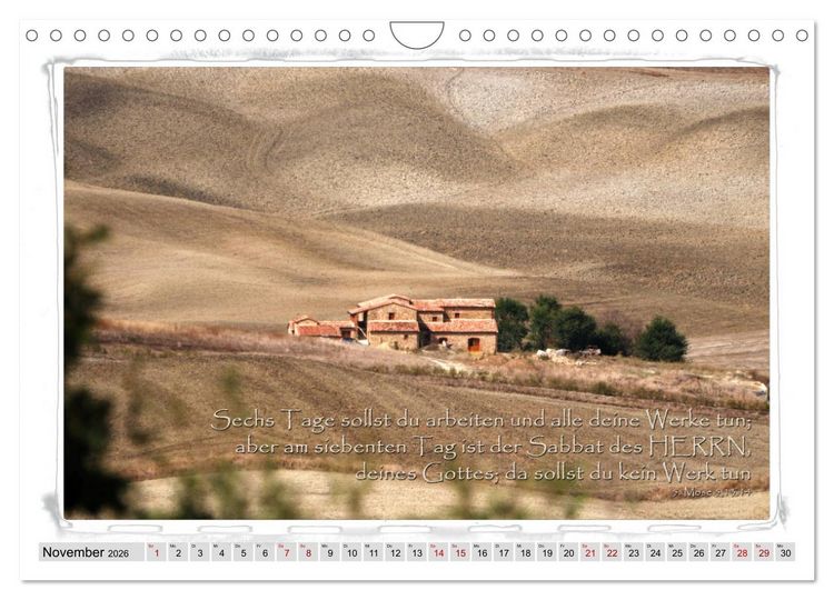 Produktbild: Biblische Spr&uuml;che und Verse (Wandkalender 2026 DIN A4 quer), CALVENDO Monatskalender