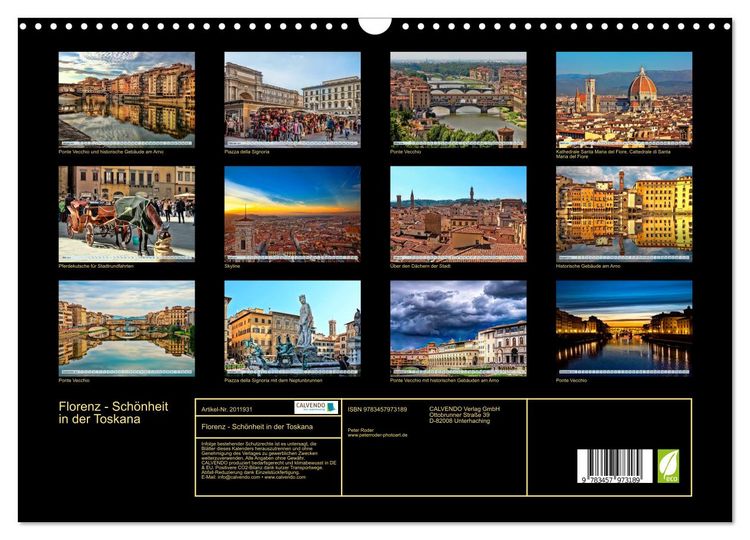 Produktbild: Florenz - Sch&ouml;nheit in der Toskana (Wandkalender 2026 DIN A3 quer), CALVENDO Monatskalender