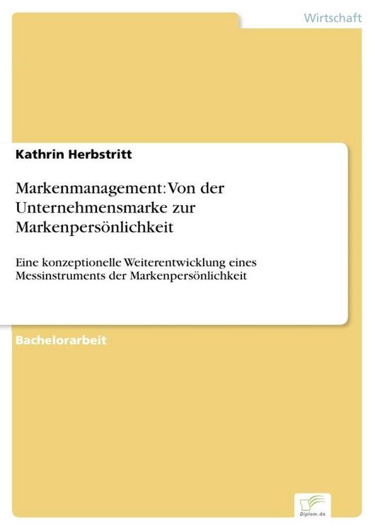 Produktbild: Markenmanagement: Von der Unternehmensmarke zur Markenpers&ouml;nlichkeit