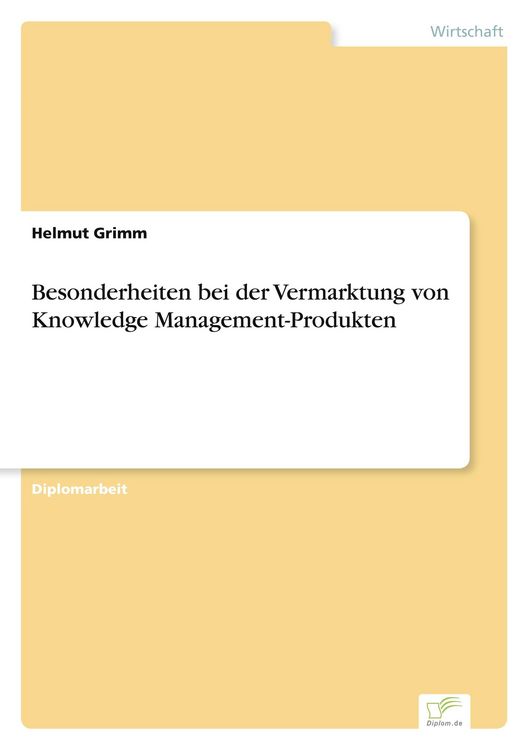 Produktbild: Besonderheiten bei der Vermarktung von Knowledge Management-Produkten