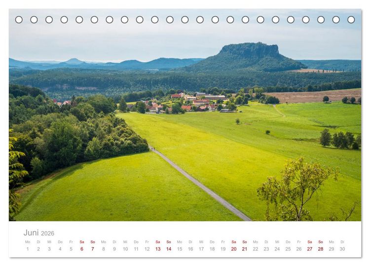 Produktbild: Sachsen - Eine stimmungsvolle Wanderung in Bildern (Tischkalender 2026 DIN A5 quer), CALVENDO Monatskalender