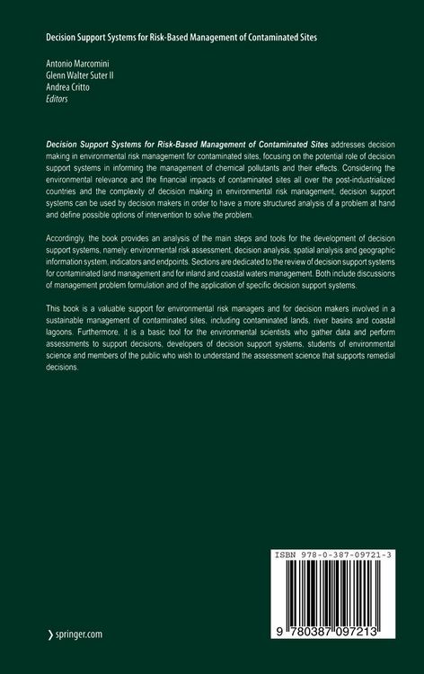 Produktbild: Decision Support Systems for Risk-Based Management of Contaminated Sites