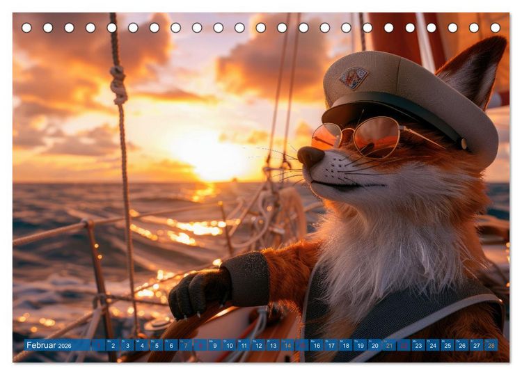 Produktbild: Der tierisch Skipper-Kalender (Tischkalender 2026 DIN A5 quer), CALVENDO Monatskalender