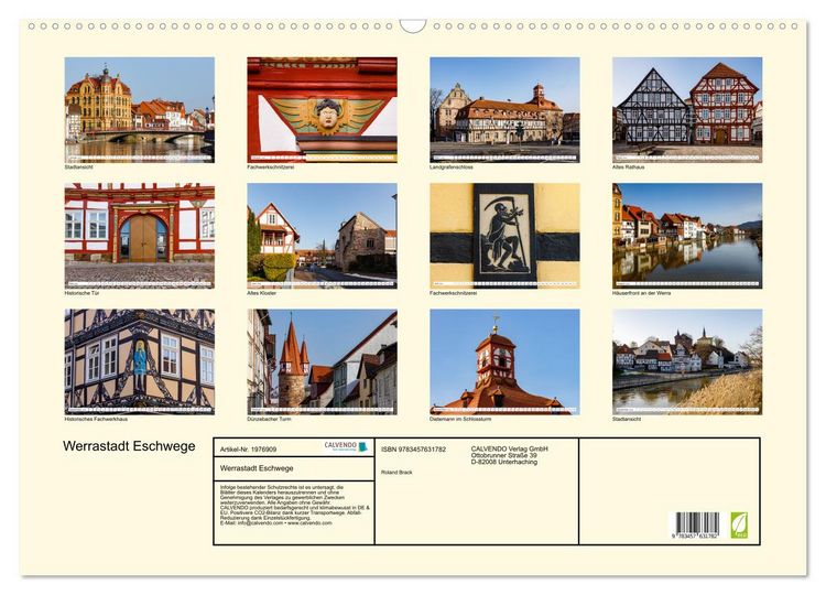 Produktbild: Werrastadt Eschwege (Wandkalender 2026 DIN A2 quer), CALVENDO Monatskalender