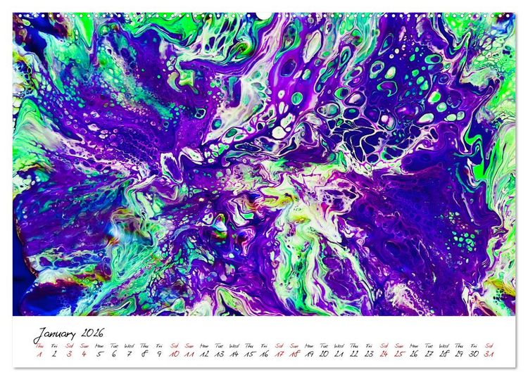 Produktbild: Your abstract colourful year (High Quality Premium Wall Calendar 2026 DIN A2 landscape),CALVENDO 12 Month Wall Calendar