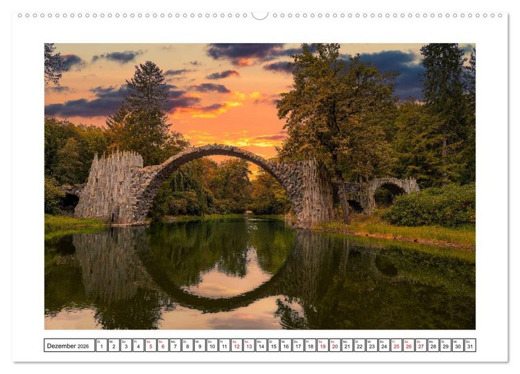 Produktbild: Von Bad Muskau zur Rakotzbr&uuml;cke ins Zittauer Gebirge (Wandkalender 2026 DIN A2 quer), CALVENDO Monatskalender