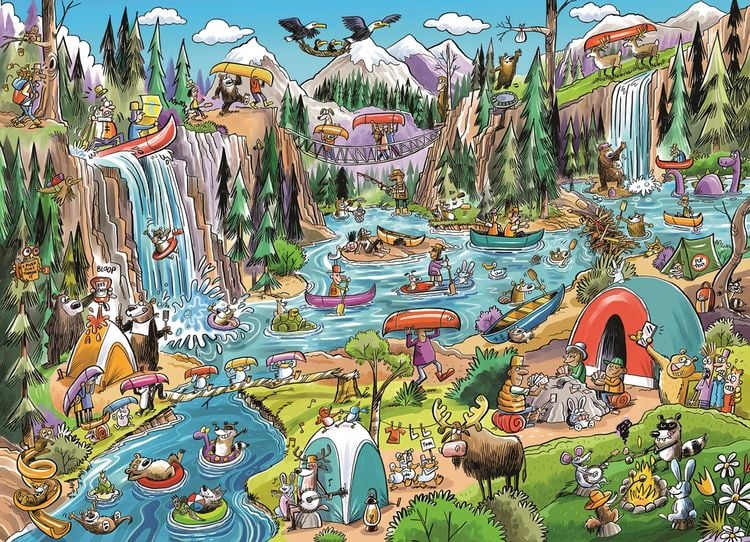 Produktbild: COBBLE HILL PUZZLES - Verr&uuml;ckter Wasserfall 1000 Teile