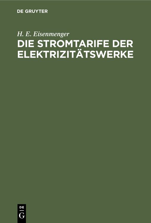 Produktbild: Die Stromtarife der Elektrizit&auml;tswerke