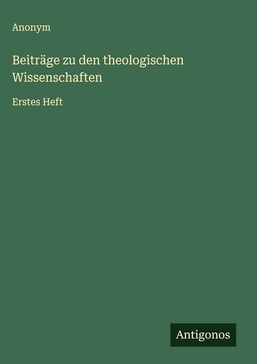 Produktbild: Beitr&auml;ge zu den theologischen Wissenschaften
