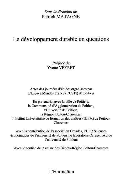 Produktbild: Developpement durable en questions Le