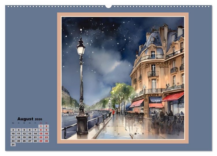 Produktbild: KI spaziert durch Paris (hochwertiger Premium Wandkalender 2026 DIN A2 quer), Kunstdruck in Hochglanz