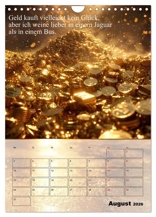 Produktbild: Der Geld-Anlock-Kalender (Wandkalender 2026 DIN A4 hoch), CALVENDO Monatskalender