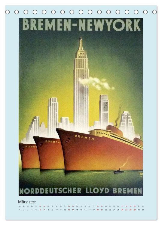 Produktbild: Von Bremen in die Welt - Reisen nach &Uuml;bersee zu Beginn des 20. Jahrhunderts (Tischkalender 2027 DIN A5 hoch), CALVENDO Monatskalender