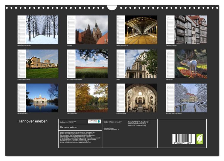 Produktbild: Hannover erleben (Wandkalender 2026 DIN A3 quer), CALVENDO Monatskalender