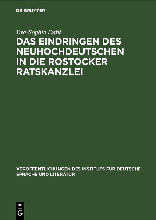 Produktbild: Das Eindringen des Neuhochdeutschen in die Rostocker Ratskanzlei