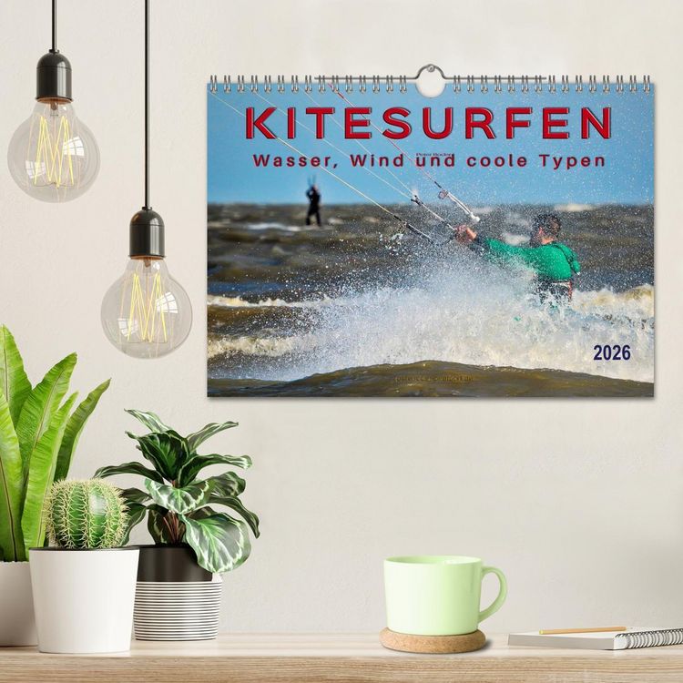 Produktbild: Kitesurfen - Wasser, Wind und coole Typen (Wandkalender 2026 DIN A4 quer), CALVENDO Monatskalender