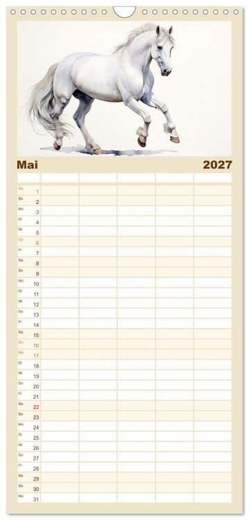 Produktbild: Familienplaner 2027 - Kraftpakete in Aquarell mit 5 Spalten (Wandkalender, 21 x 45 cm) CALVENDO