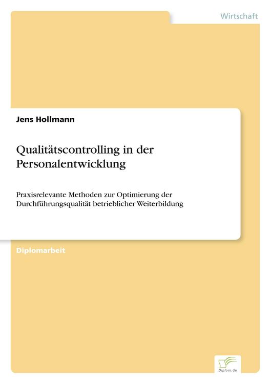 Produktbild: Qualit&auml;tscontrolling in der Personalentwicklung