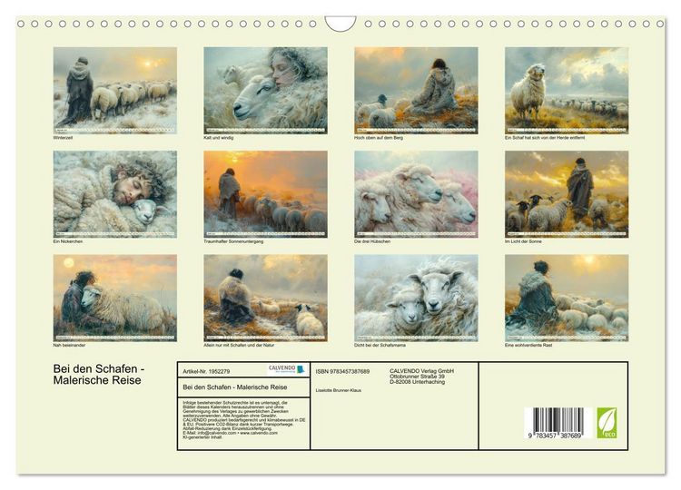 Produktbild: Bei den Schafen - Malerische Reise (Wandkalender 2026 DIN A3 quer), CALVENDO Monatskalender