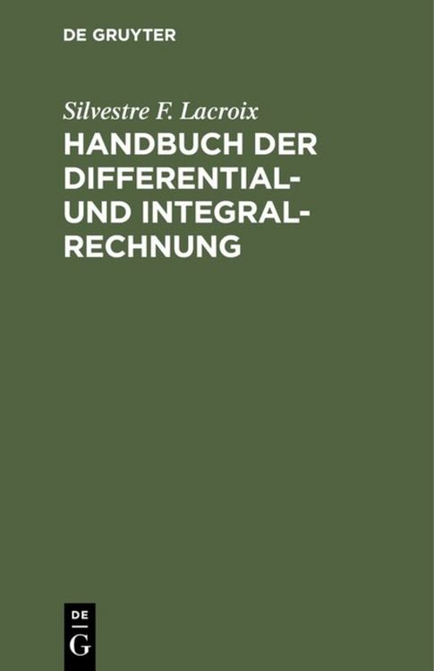 Produktbild: Handbuch der Differential- und Integral-Rechnung