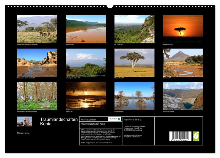 Produktbild: Traumlandschaften Kenia (hochwertiger Premium Wandkalender 2026 DIN A2 quer), Kunstdruck in Hochglanz