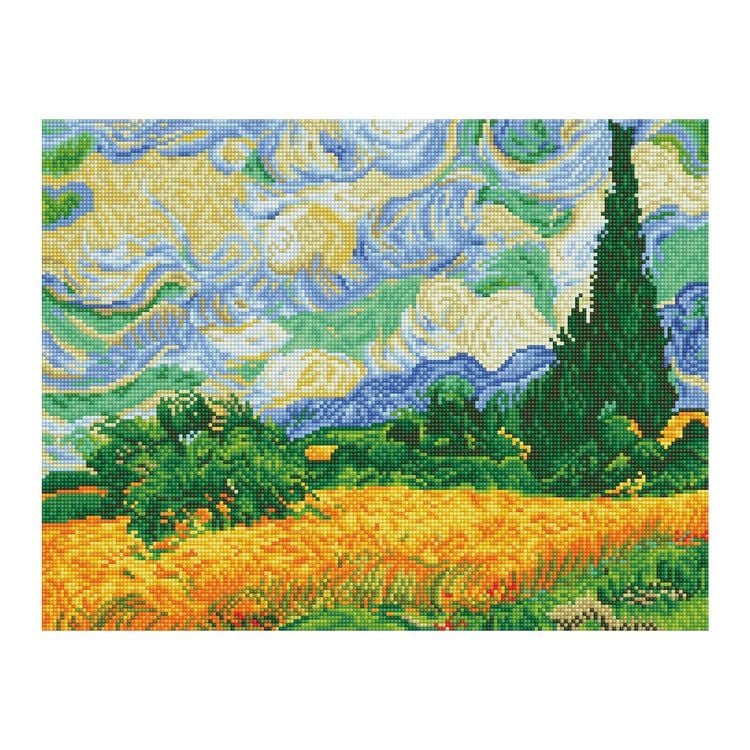 Bild vom Artikel Diamond Dotz - Diamond Painting Weizenfeld mit Zypressen, Van Gogh vom Autor 
