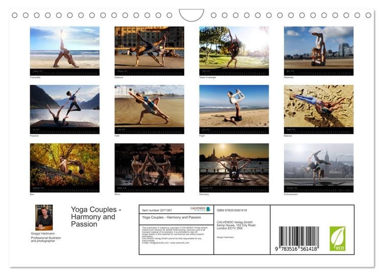 Produktbild: Yoga Couples - Harmony and Passion (Wall Calendar 2026 DIN A4 landscape), CALVENDO 12 Month Wall Calendar