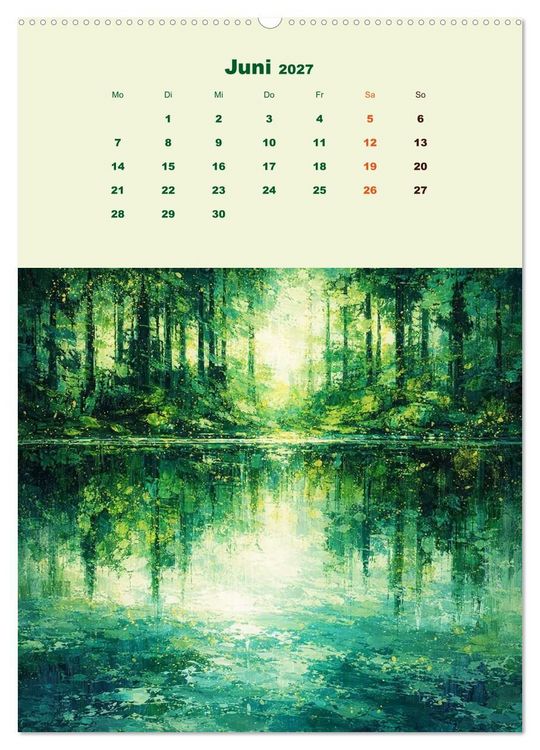Produktbild: Upside Down Gem&auml;lde - Gespiegelte Landschaften (hochwertiger Premium Wandkalender 2027 DIN A2 hoch), Kunstdruck in Hochglanz