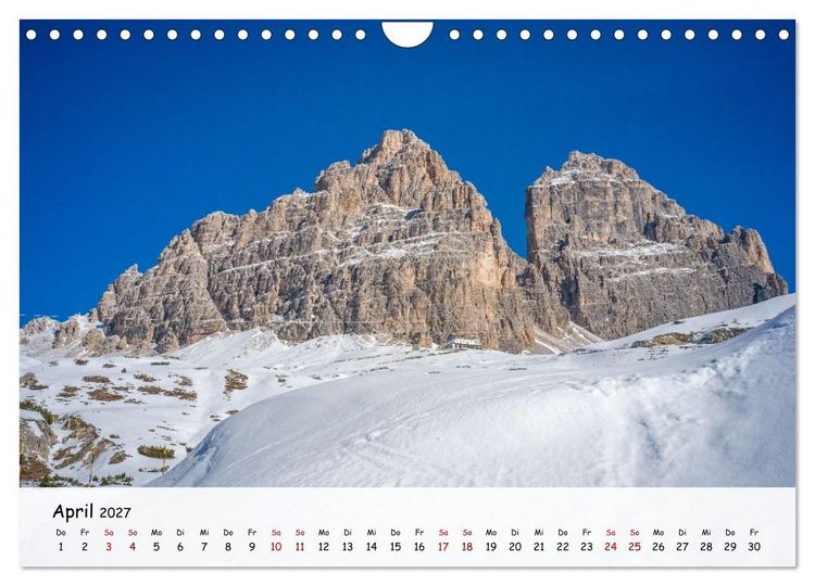 Produktbild: Drei Zinnen-Wanderung: Vom Misurinasee bis nach oben zum Rienzplateau (Wandkalender 2027 DIN A4 quer), CALVENDO Monatskalender