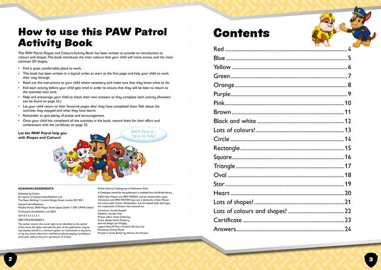 Produktbild: PAW Patrol Shapes and Colours Activity Book