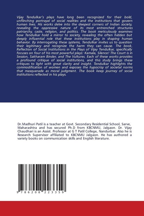 Produktbild: Reflection of Social Institutions in the Plays of Vijay Tendulkar