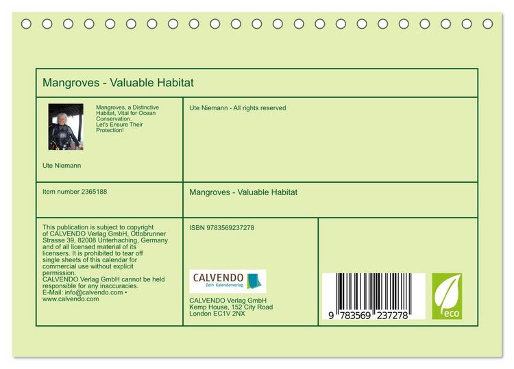 Produktbild: Mangroves - Valuable Habitat (Desk Calendar 2027 DIN A5 landscape), CALVENDO 12 Month DeskCalendar