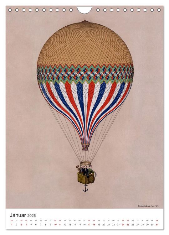 Produktbild: Ballonfahren Kalender (Wandkalender 2026 DIN A4 hoch), CALVENDO Monatskalender