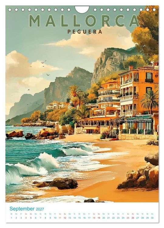 Produktbild: Mallorca - Old School Poster Style (Wandkalender 2027 DIN A4 hoch), CALVENDO Monatskalender