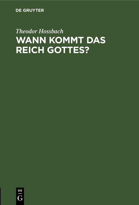 Produktbild: Wann kommt das Reich Gottes?