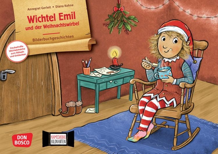 Produktbild: Wichtel Emil und der Weihnachtswirbel. Kamishibai Bildkartenset