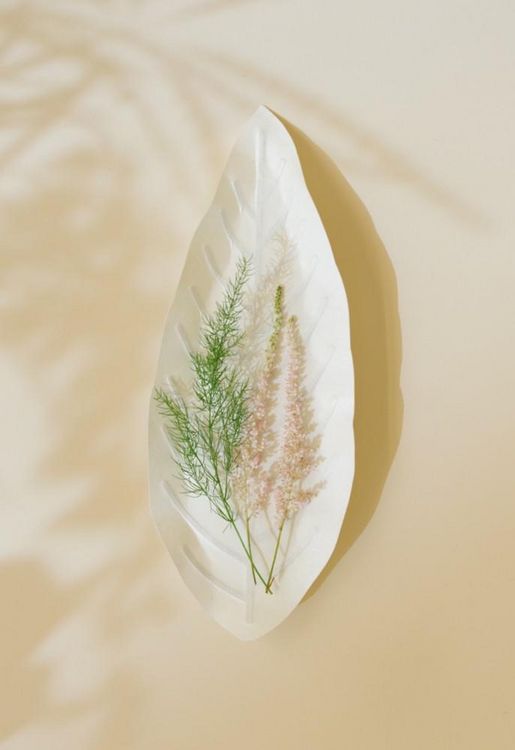 Produktbild: Flexible Hanji-Papierschale Blatt Wei&szlig; &ndash; Ablage / Servierschale aus koreanischem Hanji-