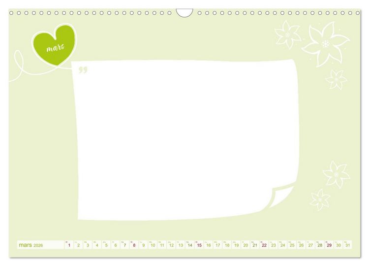 Produktbild: 12 d&eacute;clarations d'amour - calendrier de bricolage (Calendrier mural 2026 DIN A3 vertical), CALVENDO calendrier mensuel