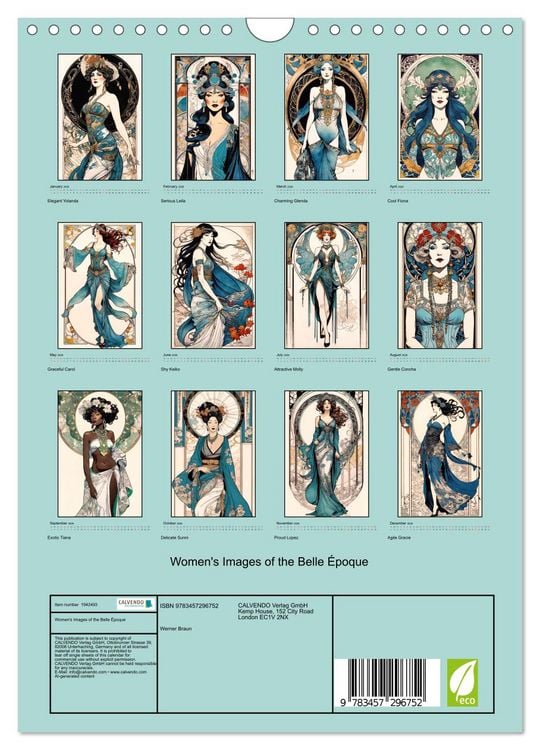 Produktbild: Women's Images of the Belle &Eacute;poque (Wall Calendar 2026 DIN A4 portrait), CALVENDO 12 Month Wall Calendar