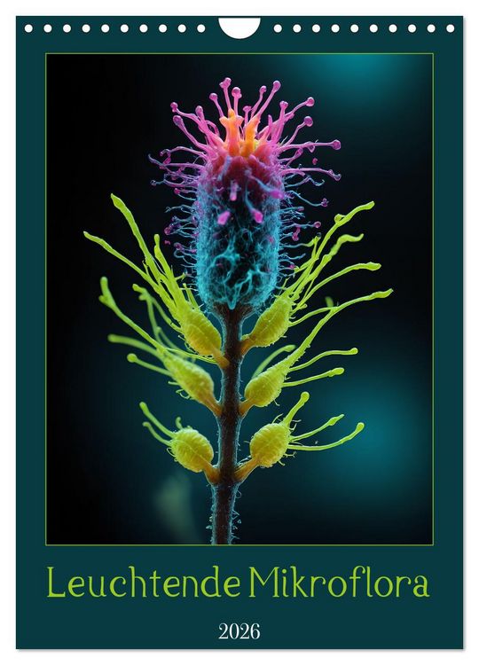 Produktbild: Leuchtende Mikroflora (Wandkalender 2026 DIN A4 hoch), CALVENDO Monatskalender